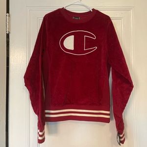 Never Worn Champion Red Corduroy Sweat Shirt